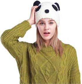 img 3 attached to 🐱 Black Knitted Cat Bear Ear Cap Beanie by Myosotis510 - Adorable Parent-Child Style