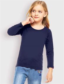 img 3 attached to 👕 Arshiner Kids 2 Pack Long Sleeve Tees: Stylish Girls Cotton Tees - 2pcs Shirt Set