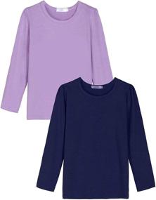 img 4 attached to 👕 Arshiner Kids 2 Pack Long Sleeve Tees: Stylish Girls Cotton Tees - 2pcs Shirt Set