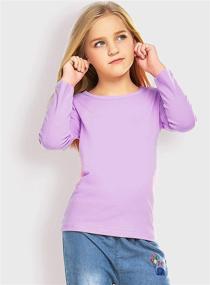 img 2 attached to 👕 Arshiner Kids 2 Pack Long Sleeve Tees: Stylish Girls Cotton Tees - 2pcs Shirt Set