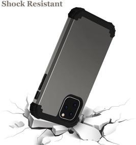 img 2 attached to 📱 Fingic Hybrid 3-in-1 iPhone 11 Pro Case - Heavy Duty Protection, Hard PC & Soft Silicone, Rugged Bumper, Anti-Slip, Full-Body Shockproof, Gunmetal - 5.8 inches