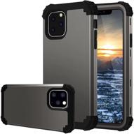 📱 fingic hybrid 3-in-1 iphone 11 pro case - heavy duty protection, hard pc & soft silicone, rugged bumper, anti-slip, full-body shockproof, gunmetal - 5.8 inches logo