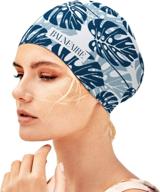 stylish and waterproof: balneaire leaf printed silicone swim cap for women with long hair logo