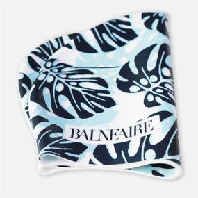 img 1 attached to Stylish and Waterproof: BALNEAIRE Leaf Printed Silicone Swim Cap for Women with Long Hair