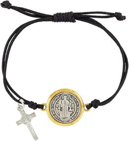 img 2 attached to Saint Benedict Two Tone Medal Bracelet