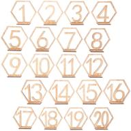 🔢 20pcs wooden wedding table numbers 1-20 with hexagonal holder base - bestoyard wedding table decoration logo