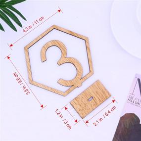 img 2 attached to 🔢 20pcs Wooden Wedding Table Numbers 1-20 with Hexagonal Holder Base - Bestoyard Wedding Table Decoration