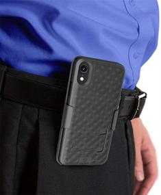 img 2 attached to 📱 Black Shell Holster Combo Case with Stand and Belt Clip for Apple iPhone XR - Enhancing iPhone XR Holster from WixGear