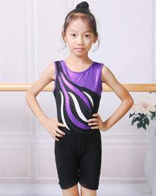 img 1 attached to BAOHULU Toddler Girls Gymnastics Leotard: Sparkling Embroidery, Shorts & Tank Biketards in One Piece