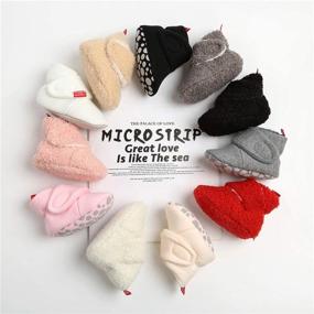 img 3 attached to 👶 KIDSUN Newborn Infant Baby Boys Girls Fleece Booties: Cozy Non-Skid Winter Shoes for Warm Christmas Slippers