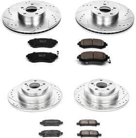 img 1 attached to Улучшите тормозные характеристики с помощью набора Power Stop K2751 Z23 Carbon Fiber Brake Pads и просверленных и нарезанных тормозных дисков.