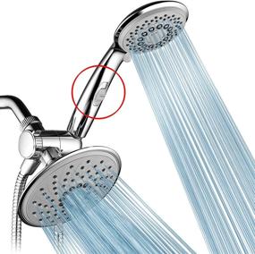 img 4 attached to 🚿 HotelSpa 6''/4'' Ultra-Luxury 3-way Rainfall Shower-Head/Handheld Shower Gray Spiral Combo with ON/OFF Pause Switch and Stretchable Stainless Steel Hose – High-Quality Bath Experience