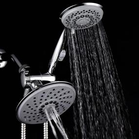 img 2 attached to 🚿 HotelSpa 6''/4'' Ultra-Luxury 3-way Rainfall Shower-Head/Handheld Shower Gray Spiral Combo with ON/OFF Pause Switch and Stretchable Stainless Steel Hose – High-Quality Bath Experience