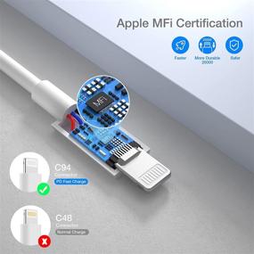 img 2 attached to 🔌 4-пак USB C в кабель Lightning, сертифицированный Apple MFi, быстрая зарядка, кабель длиной 6,6 фута для iPhone Lightning, для iPhone 13/13 Pro/13 Pro Max/13 Mini/12/12 Mini/12 PRO/Max/11/11PRO.