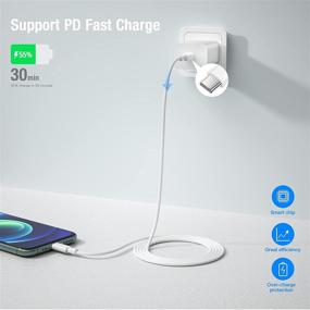 img 3 attached to 🔌 4-пак USB C в кабель Lightning, сертифицированный Apple MFi, быстрая зарядка, кабель длиной 6,6 фута для iPhone Lightning, для iPhone 13/13 Pro/13 Pro Max/13 Mini/12/12 Mini/12 PRO/Max/11/11PRO.