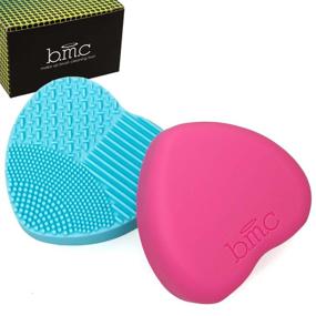img 4 attached to ❤️ BMC Silicone Heart-Shaped Makeup Brush Cleaning Tool Set: 2-Piece Set with Multi-Texture Surface for Effective Cleaning
