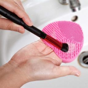 img 2 attached to ❤️ BMC Silicone Heart-Shaped Makeup Brush Cleaning Tool Set: 2-Piece Set with Multi-Texture Surface for Effective Cleaning