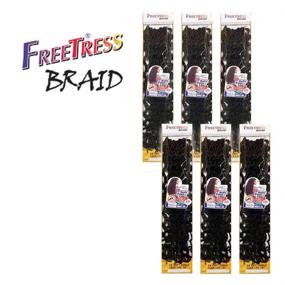 img 2 attached to 6-пачка из искусственных волос для афрокосичек FreeTress - 2X Мягкие кудрявые локоны до плеч длиной 18 дюймов