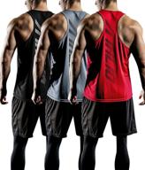 👕 athlio men's dry fit muscle workout tank tops - 3 pack, y-back bodybuilding gym shirts for athletic fitness logo