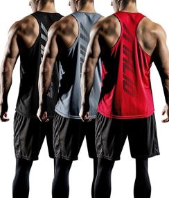 img 4 attached to 👕 ATHLIO Men's Dry Fit Muscle Workout Tank Tops - 3 Pack, Y-Back Bodybuilding Gym Shirts for Athletic Fitness