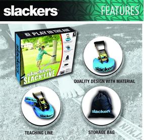 img 1 attached to Slackers 50-Feet Slackline Classic Set: Learn with Bonus Teaching Line, Assorted Colors