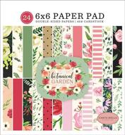 🌸 carta bella paper company botanical garden 6x6 pad - pink, green, black, red, cream shades for versatile craft projects logo