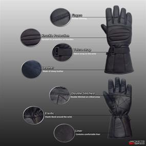 img 2 attached to 🧤 Leather Gauntlet Winter Biker Gloves for Men - Windproof & Heavy Duty