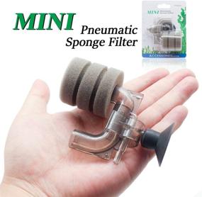 img 1 attached to Optimized Aihotim Submersible Foam Filter, Ultra Mini Aquarium Single Sponge Filter, Whisper Quiet Fish Tank Filter, for Small Fish Tank 0.5-5 Gallon, Ideal for Freshwater and Saltwater Environments