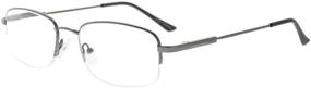 img 4 attached to Eyekepper Bendable Titanium Memory Eyeglasses for 👓 Men and Women, Half-Rim Gunmetal Eyewear with 0.00 Power