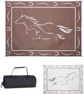 🏕️ стильный кемпинг gh8117 коричневый/белый 8' x 11' ковер с галопирующими лошадьми: прочное и шикарное наружное покрытие для кемперов - 1 упаковка логотип