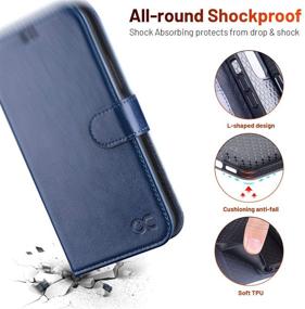 img 2 attached to 📱 OCASE iPhone 12 Pro Max Wallet Case: PU Leather Flip Folio with Card Holders, RFID Blocking, Kickstand & Shockproof TPU Inner Shell (Blue, 6.7 Inch)