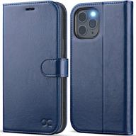 📱 ocase iphone 12 pro max wallet case: pu leather flip folio with card holders, rfid blocking, kickstand & shockproof tpu inner shell (blue, 6.7 inch) logo