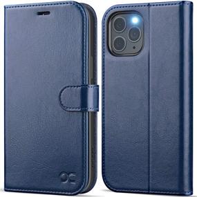 img 4 attached to 📱 OCASE iPhone 12 Pro Max Wallet Case: PU Leather Flip Folio with Card Holders, RFID Blocking, Kickstand & Shockproof TPU Inner Shell (Blue, 6.7 Inch)