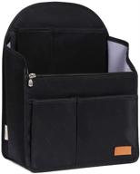 🎒 black nylon backpack organizer insert for women - foldable mcm divider for rucksack, shoulder bag logo