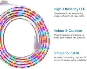 img 2 attached to 🎄 NOMA 23 Ft. LED Rope Light - Christmas Holiday Lights, Waterproof Indoor/Outdoor Use with 330 Multi-Color Bulbs