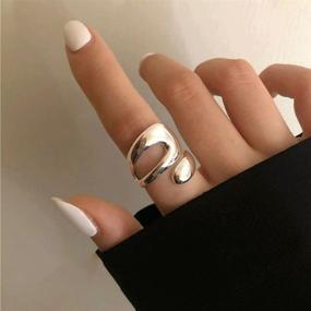 img 2 attached to 💍 Stylish Adjustable Double Lines Sterling Silver Ring: Fine Jewelry for Women's Parties