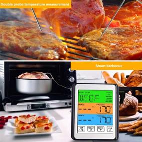 img 2 attached to TLX Digital Meat Thermometer - Smart Oven-Safe Kitchen Food Cooking Thermometer with Timer Mode for Deep Frying, Baking, BBQ, Grill, and Smoker (Color Screen)