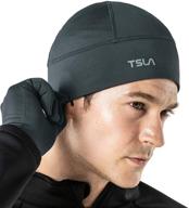 🧢 tsla thermal fleece skull cap - pack of 1 or 2, ideal for men and women: winter skiing, cycling, running beanie hat, under helmet liner логотип