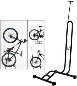 img 4 attached to 🚲 Vaughen L-shape Bicycle Floor Parking Rack Stand – 3-in-1 Bike Frame Holder for Efficient Mountain and Road Bike Storage in Indoor and Outdoor Garage and Nook Areas