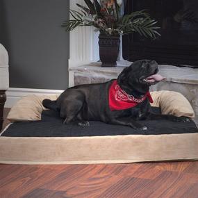 img 3 attached to Orthopedic Memory Foam Pet Bed with Bolster Collection by PETMAKER