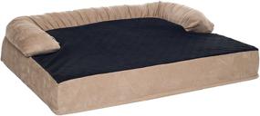 img 4 attached to Orthopedic Memory Foam Pet Bed with Bolster Collection by PETMAKER