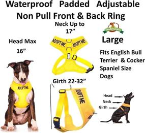 img 3 attached to Dexil Limited Adopt ME Yellow Color Coded Non-Pull Front and Back D Ring Padded and Waterproof Vest Dog Harness - Promote Pet Safety by Alerting Others to Your Dog's Needs