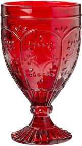 img 3 attached to 🍷 Fitz and Floyd Trestle Glassware Ornate Goblets, Set of 4, Red" -> "Fitz and Floyd Trestle Glassware, Elegant Red Goblets - Set of 4