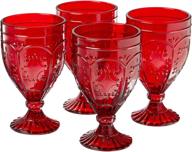 🍷 fitz and floyd trestle glassware ornate goblets, set of 4, red" -> "fitz and floyd trestle glassware, elegant red goblets - set of 4 logo