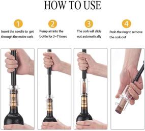 img 3 attached to 🍷 Wine Lovers' Gift Set: Easy Cork Remover Wine Opener with Foil Cutter & Air Pressure Pump, Enhance Your Wine Experience