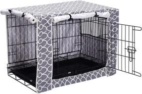 img 4 attached to 🐶 Waterproof Heavy Duty Dog Crate Cover for XL Wire Crates - Indoor & Outdoor Protection- Grey