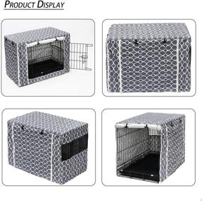 img 2 attached to 🐶 Waterproof Heavy Duty Dog Crate Cover for XL Wire Crates - Indoor & Outdoor Protection- Grey