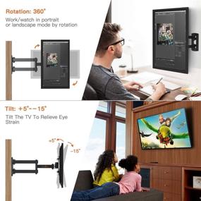 img 2 attached to 📺 Perlegear Full Motion TV Wall Mount Bracket - 13-42 Inch LED LCD Flat Curved Screen TVs & Monitors - Swivel, Tilt, Extension Rotation - Articulating Arms - Max VESA 200x200mm - Holds up to 44lbs