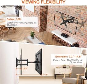 img 3 attached to 📺 Perlegear Full Motion TV Wall Mount Bracket - 13-42 Inch LED LCD Flat Curved Screen TVs & Monitors - Swivel, Tilt, Extension Rotation - Articulating Arms - Max VESA 200x200mm - Holds up to 44lbs