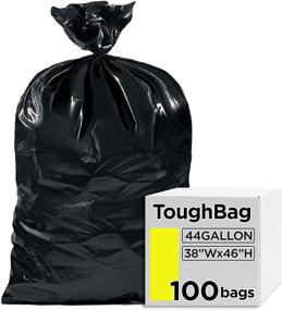 img 4 attached to 🗑️ 44 Gallon ToughBag Commercial Trash Bags, 38x46”, Black (100 COUNT) – Large Outdoor Garbage Bags for Custodians, Landscapers, and Contractors, Made in USA